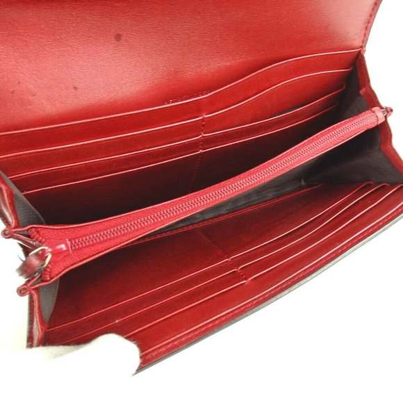 EUC GUCCI  INERLOCKING HEART GG LOGO RED LEATHER LARGE BI-FOLD WALLET - Picture 12 of 14